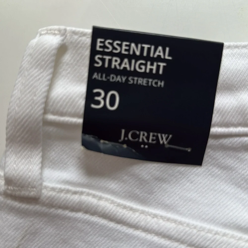 J. Crew White Essential Straight Jeans 30 NWT